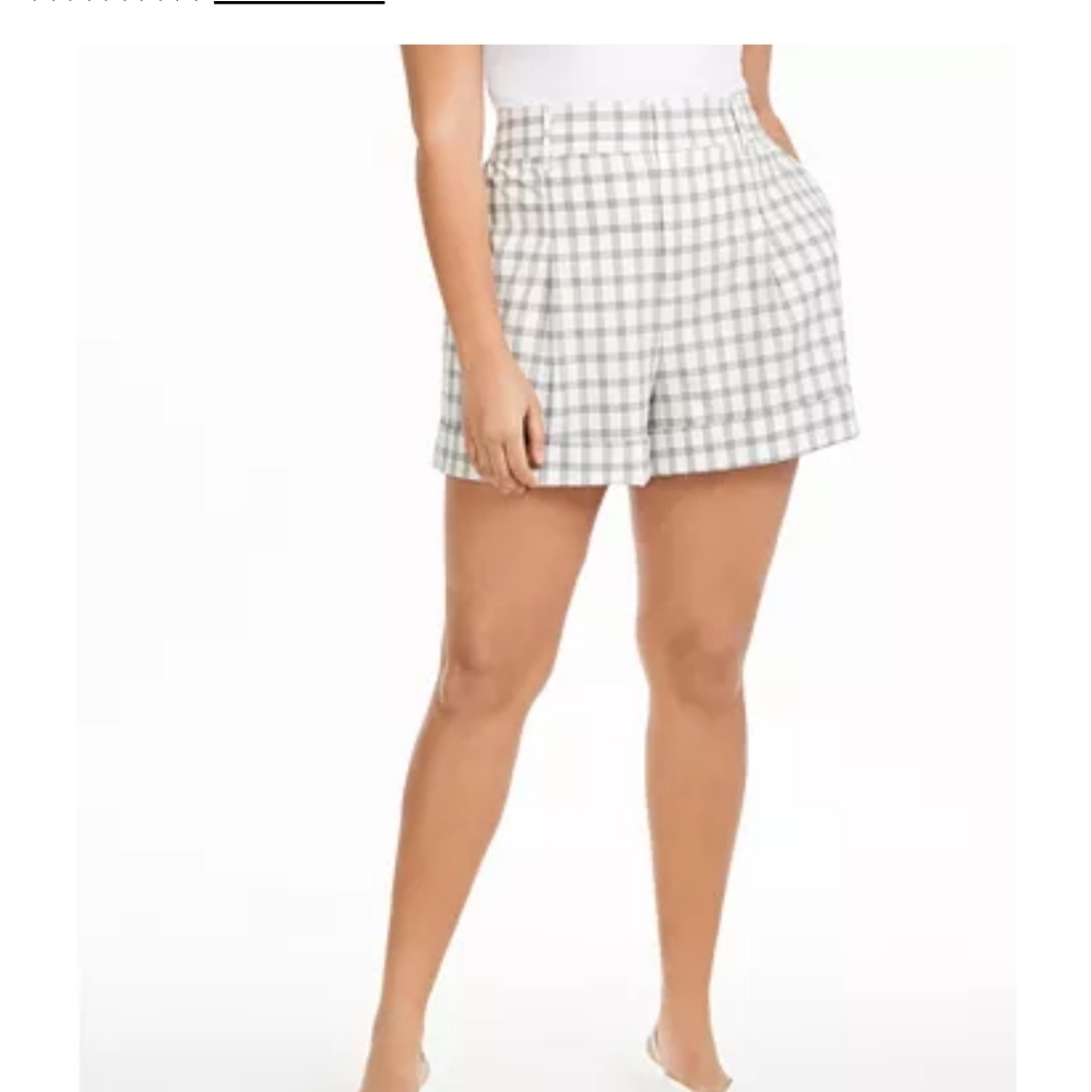 Plus size plaid shorts